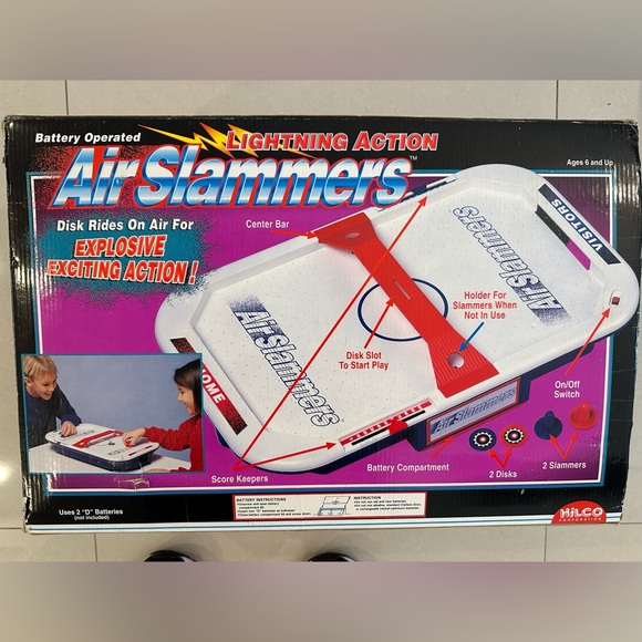 VTG Jr. Air Slammers Hockey Table-Top Battery Game by: Hilco - Picture 5 of 5
